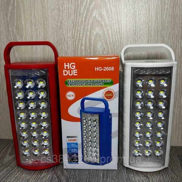 چراغ اضطراری HG DUE مدل HG-2608 مجهز به پاوربانک