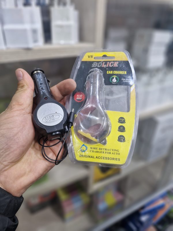 شارژر فندکی ماشین برند bolice میکرو usb خور
