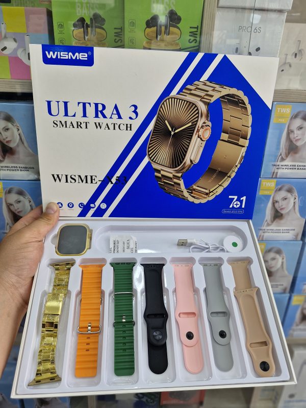 ساعت هوشمند WISME X53 ULTRA3 به همراه 7 بند