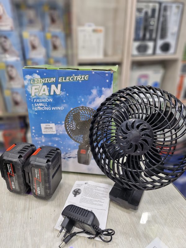 پنکه شارژی لیتیومی گردان مدل fan lithium دو باطری