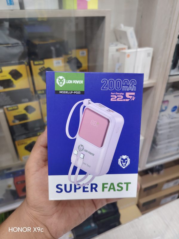 پاور بانک 22.5 وات lion power مدل lp-p023 ظرفیت 20000 میلی‌آمپر ساعت