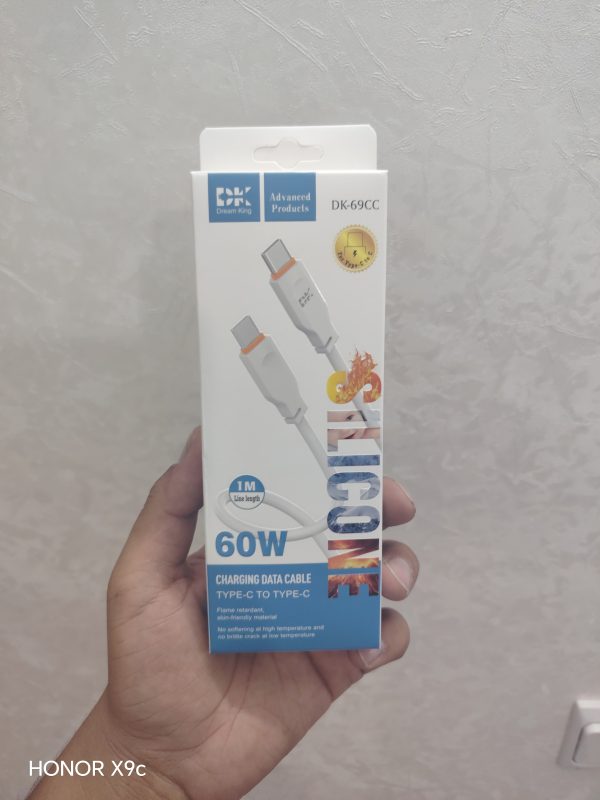 کابل شارژ مدل dk-69cc تایپ سی به تایپ سی