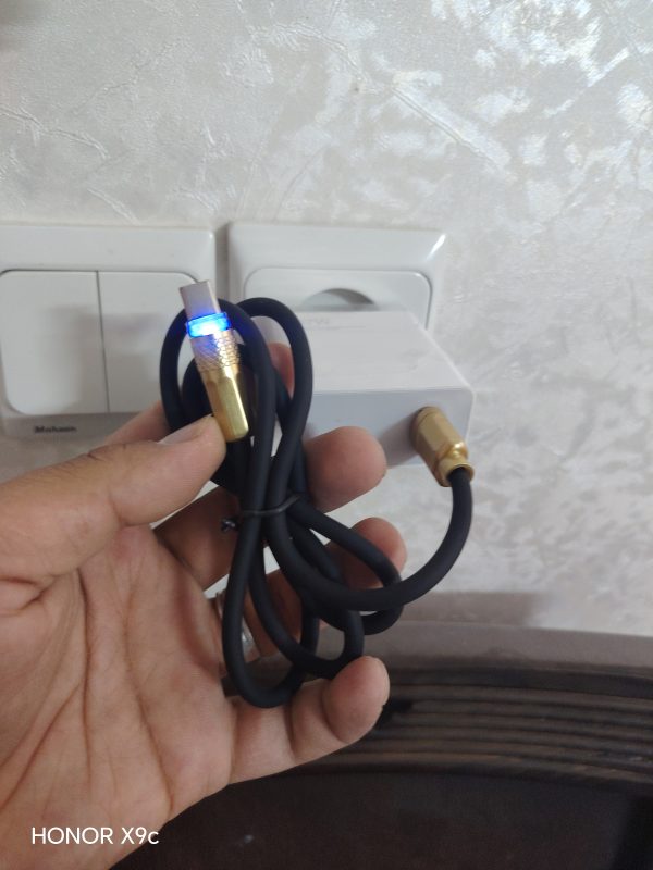 کابل سر فلزی LED دار USB به TYPCE