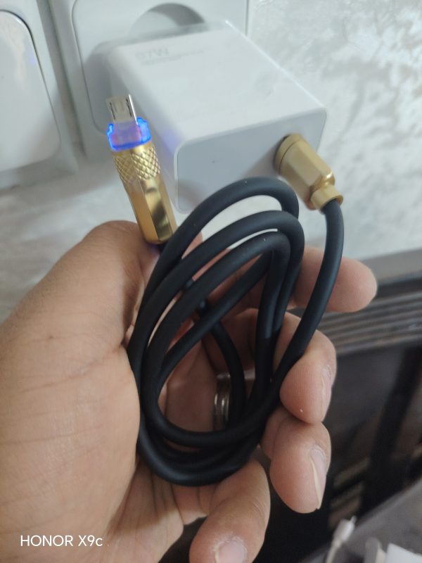 کابل سر فلزی LED دار USB به MICRO